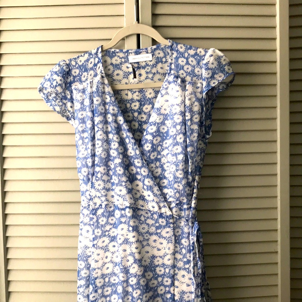 UO blue maxi sheer floral printed summer dress